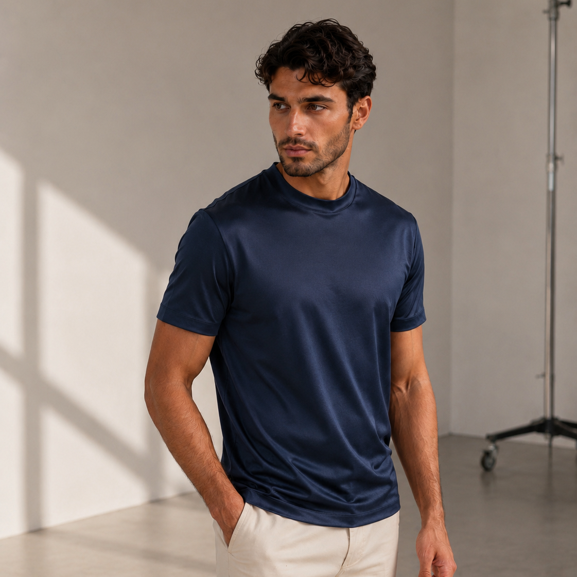 Mercerized T-Shirt – Navy Blue
