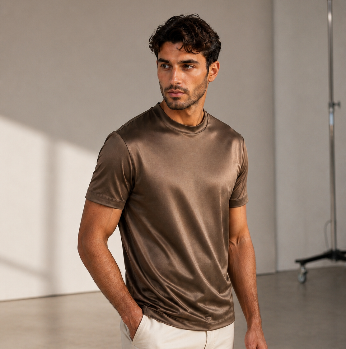 Mercerized T-Shirt – Taupe Brown